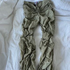 Ruched drawstring pants